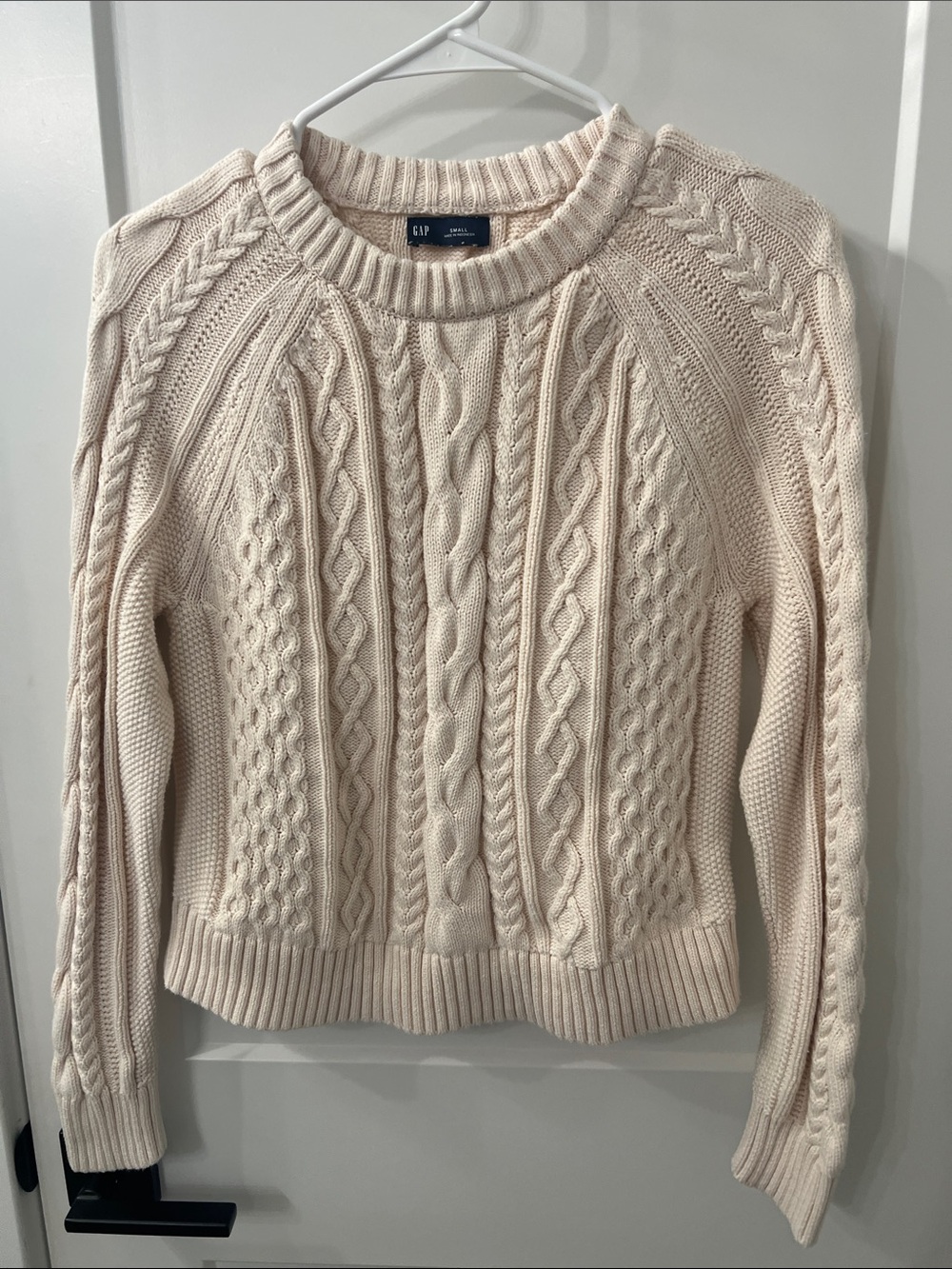GAP Cream Cable-Knit Crewneck Sweater